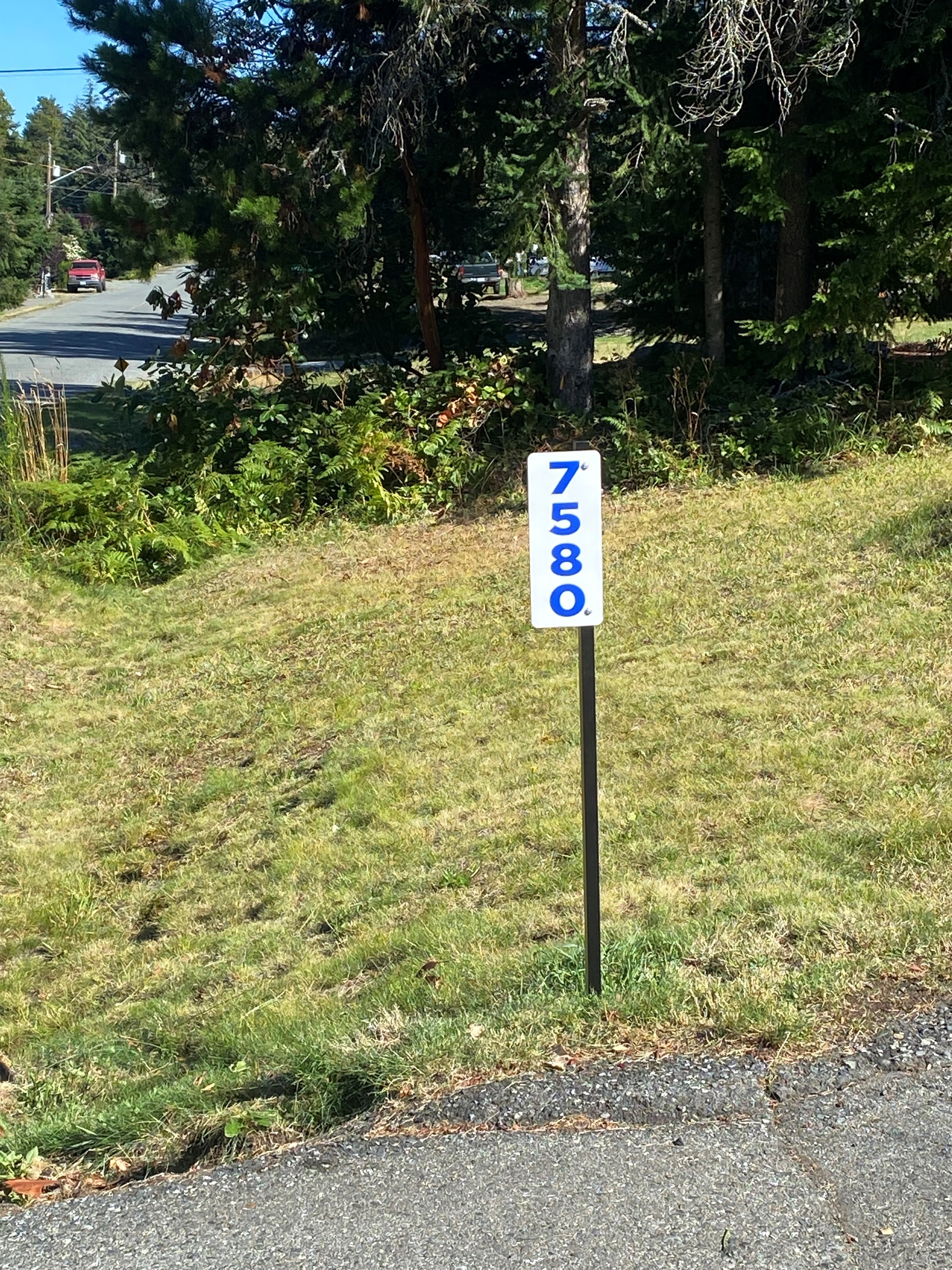 Reflective Sign on Post